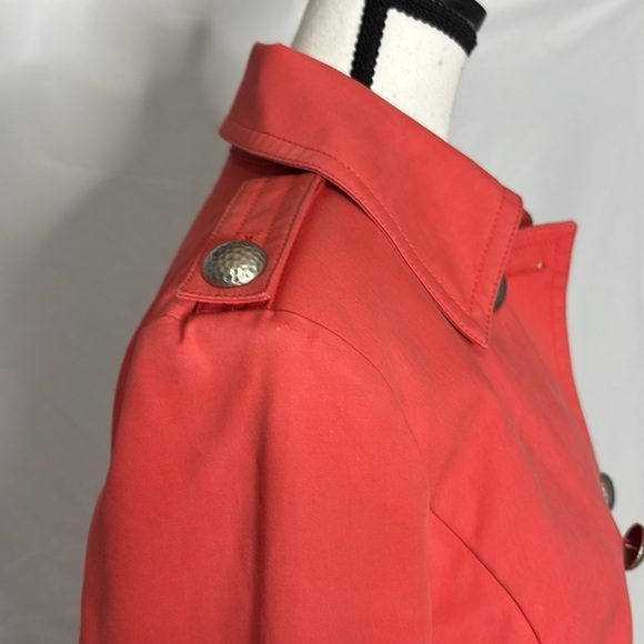 ST JOHN Double Breasted Trench Coat with Hammered Silver Buttons - Picture 4 of 12